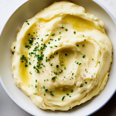 Creamy mashed potatoes, rich with butter, milk, and pepper, a classic American comfort food side.