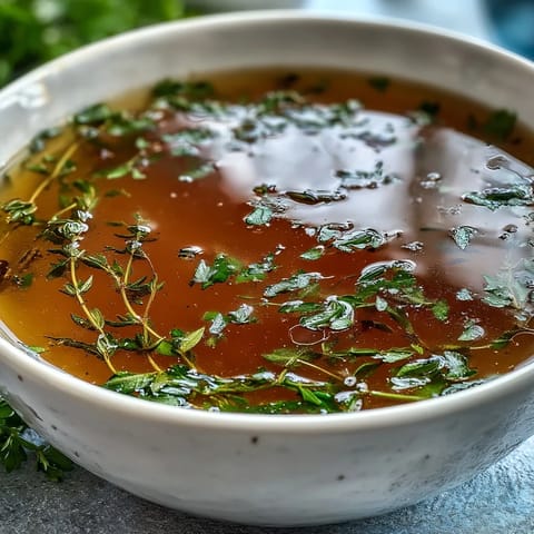 A steaming pot of homemade Vegetable Broth From Scraps simmering with colorful vegetable trimmings, bay leaves, and peppercorns, showcasing a golden, aromatic liquid perfect for soups and sippings.