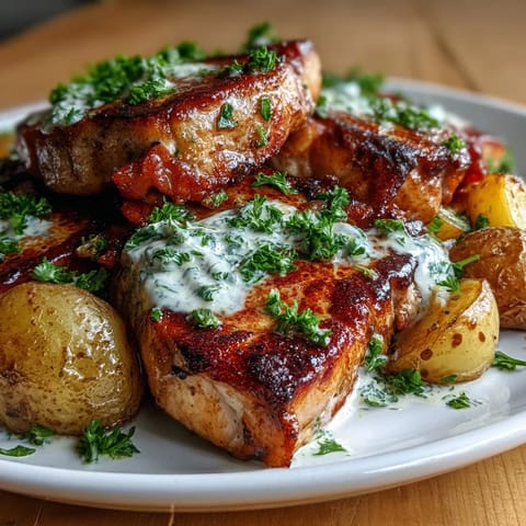 Golden seared pork chops and soft vegetables in Crockpot Ranch Pork Chops recipe, smothered in velvety ranch sauce for dinner.