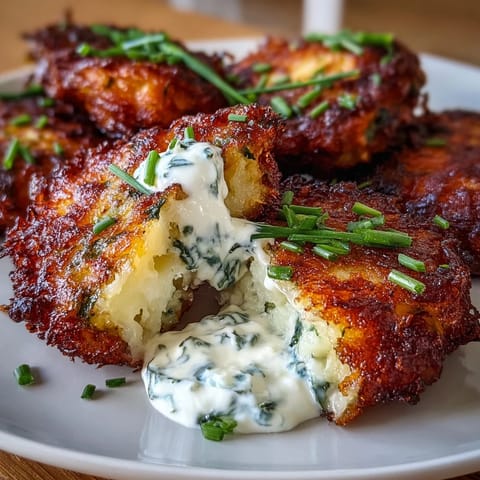 Smashed Potato Herb Fritters