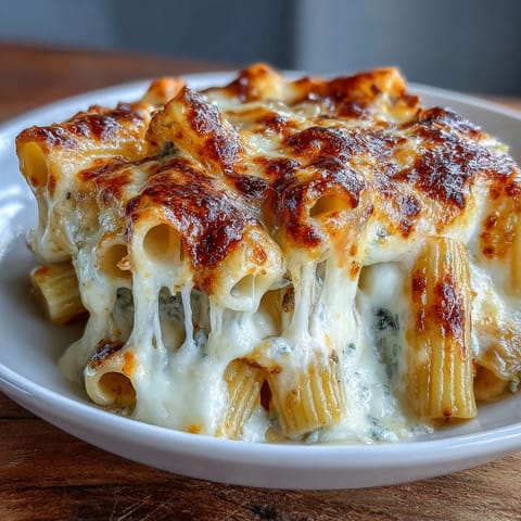 Creamy French Onion Soup Pasta Bake with golden caramelized onions and bubbling Gruyère cheese in a cozy casserole dish.