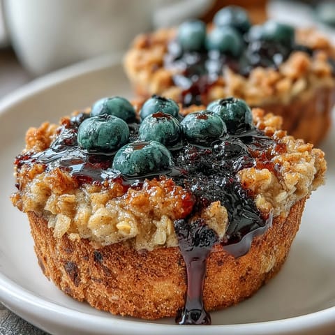 Bright, zesty oatmeal cups filled with juicy blueberries, baked to golden perfection for a delicious, portable morning treat.