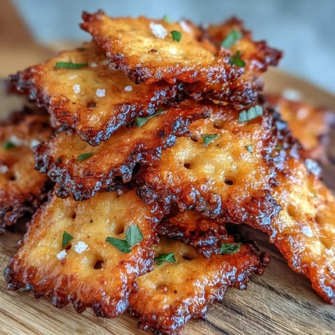 Crispy, spicy sourdough crackers loaded with jalapeño, smoked paprika, and sharp cheddar cheese. A tangy, cheesy snack with bold heat.