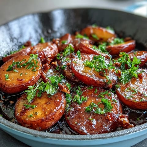 Soul Food Candied Yams Skillet with Brown Sugar: golden yams glazed in buttery cinnamon syrup, caramelized in a cast iron pan for Southern comfort.