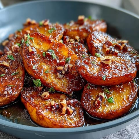 Soul Food Candied Yams Skillet with Brown Sugar: tender yams simmered in rich brown sugar and butter, spiced with nutmeg and cinnamon for classic Southern flavor.