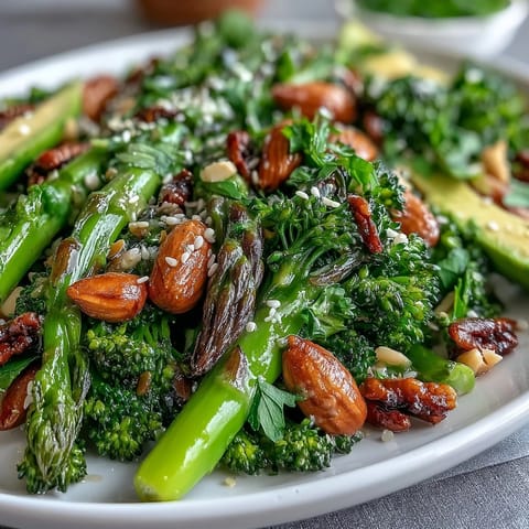 Fresh celery, red bell pepper, and scallions topped with crunchy peanuts and a tangy soy ginger dressing.  