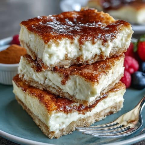 Golden Easy Cinco de Mayo Sopapilla Cheesecake Bars with cinnamon sugar crust.