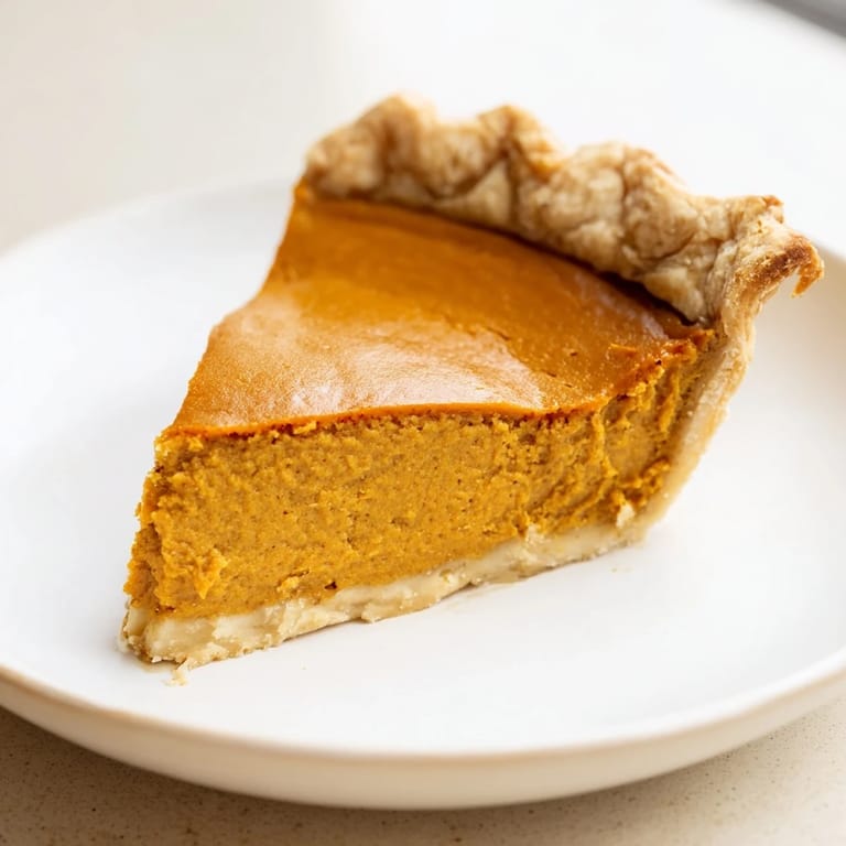 Buttery, flaky crust surrounds creamy pumpkin pie, a perfect treat for a cozy gathering.