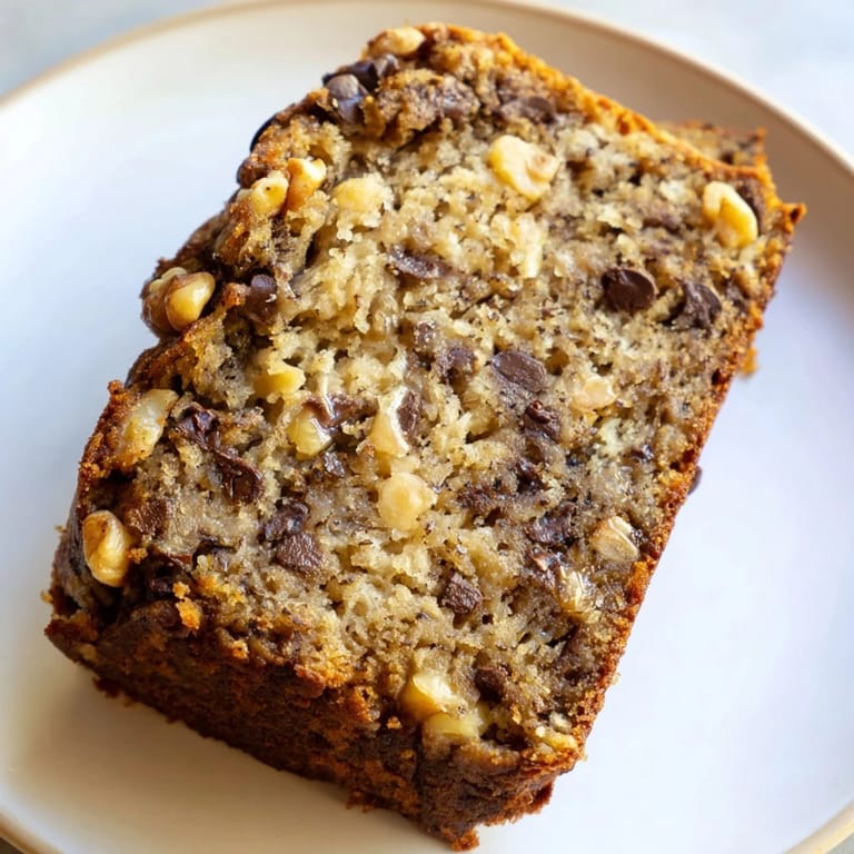 Freshly baked American banana bread, with optional walnuts, offering delicious sweet and nutty flavors.