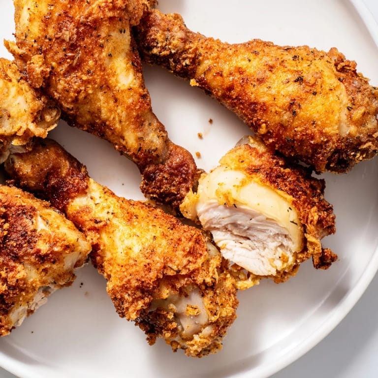 Juicy, flavorful fried chicken pieces piled high, perfect for a family dinner.