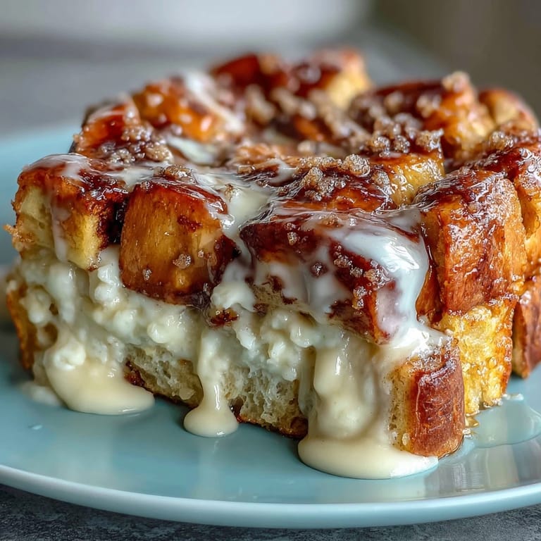 A fork lifts a bite of Cream Cheese Swirl Cinnamon Roll French Toast Bake, showcasing the creamy cheese swirl and tender bread layers.