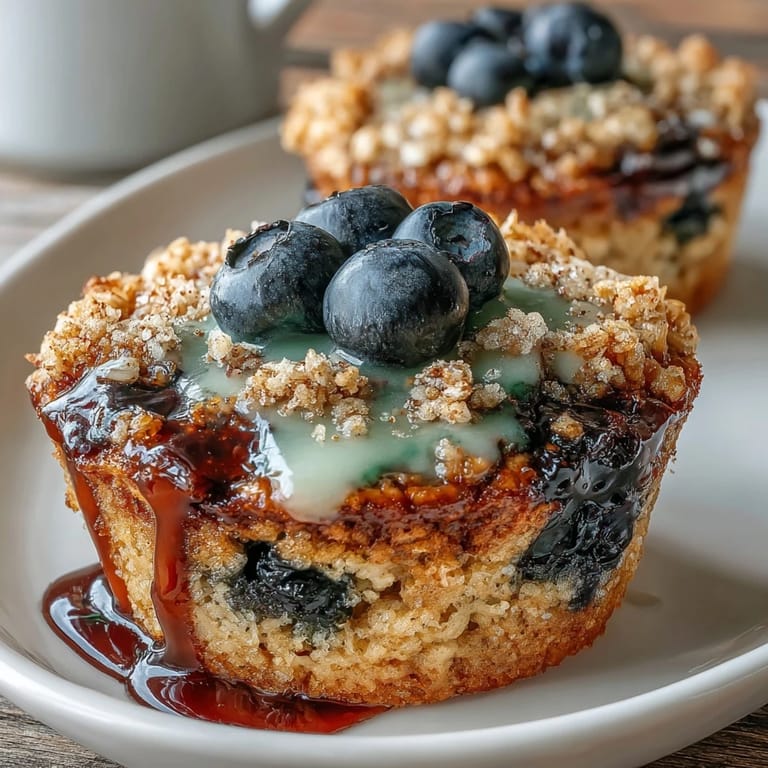 Easy one-bowl lemon blueberry oatmeal cups with a tender crumb, ideal for meal prep or a wholesome snack on the go.