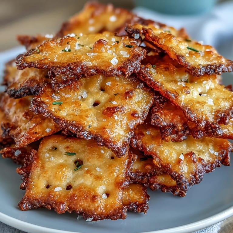 Baked sourdough cheese crackers with fresh jalapeño and smoky paprika. A zesty, savory snack perfect for parties or anytime munching.