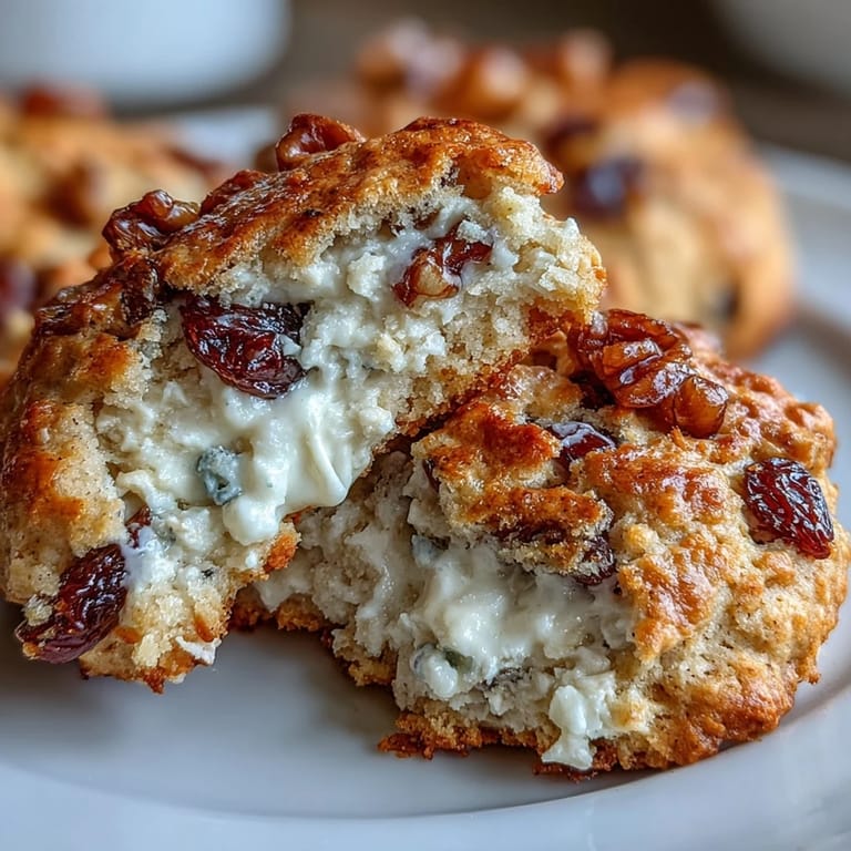 Soft and hearty cottage cheese oatmeal raisin cookies baked golden, offering a nutritious, grab-and-go breakfast option full of fiber and natural sweetness.
