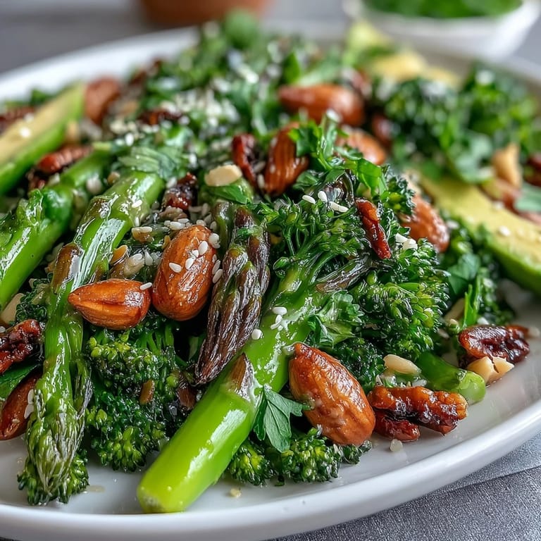 Fresh celery, red bell pepper, and scallions topped with crunchy peanuts and a tangy soy ginger dressing.  
