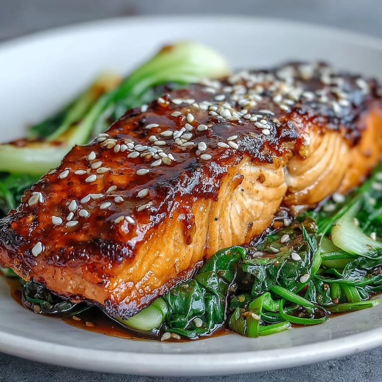 Tender, umami-rich miso salmon paired with crisp garlicky bok choy.