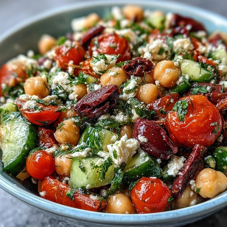 Easy Mediterranean Chickpea Salad, a healthy dish perfect for any occasion.