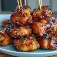 Golden Air Fryer Chicken Pineapple Bites with juicy chicken and sweet pineapple, skewered and crisped to perfection.  