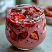 Pink Drink Copycat with Strawberry Açaí and Coconut, a creamy and refreshing beverage featuring vibrant berry flavors and luscious coconut milk.