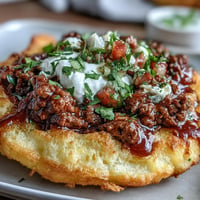Fluffy cloud bread tacos packed with seasoned taco meat and vibrant pico de gallo.